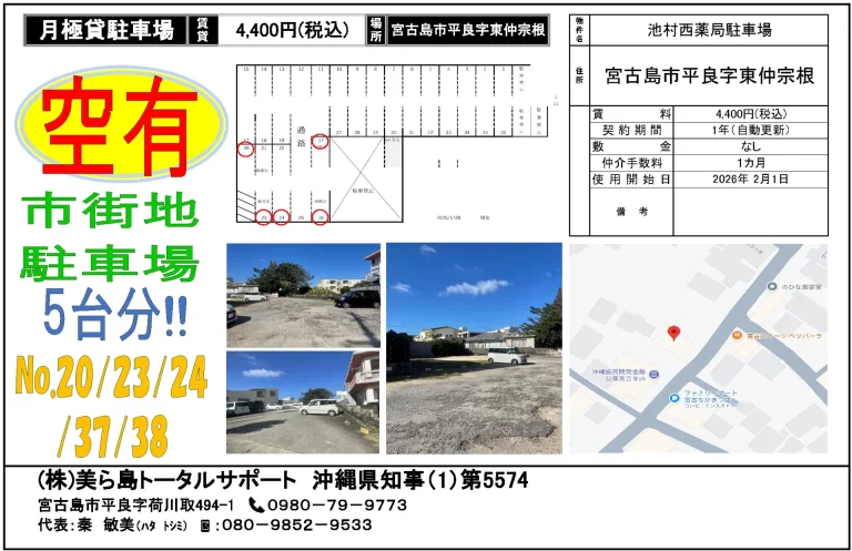 池村薬局 駐車場概要書